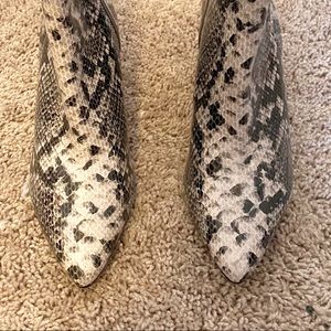 Snake skin print booties